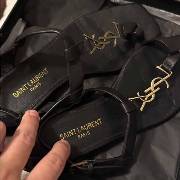 YSL Logo Sandals - Picture 1 of 2